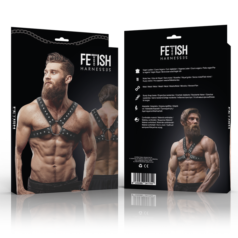 Fetish Submissive Attitude – Brustharness aus Ökoleder mit Nieten…