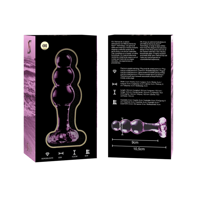 Nebula Series By Ibiza – Modell 1 Analplug Borosilikatglas Rosa…