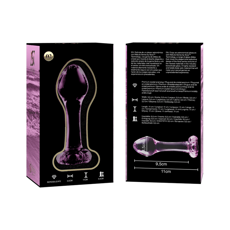 Nebula Series By Ibiza – Modell 2 Analplug Borosilikatglas Rosa 11…