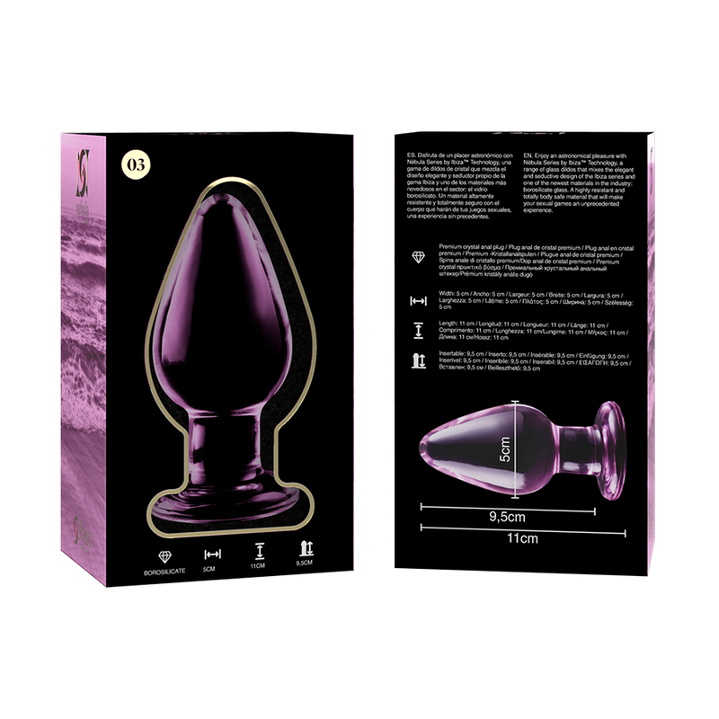 Nebula Series By Ibiza – Modell 3 Analplug Borosilikatglas Rosa 11…