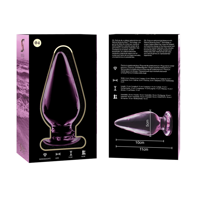 Nebula Series By Ibiza – Modell 4 Analplug Borosilikatglas Rosa 11…