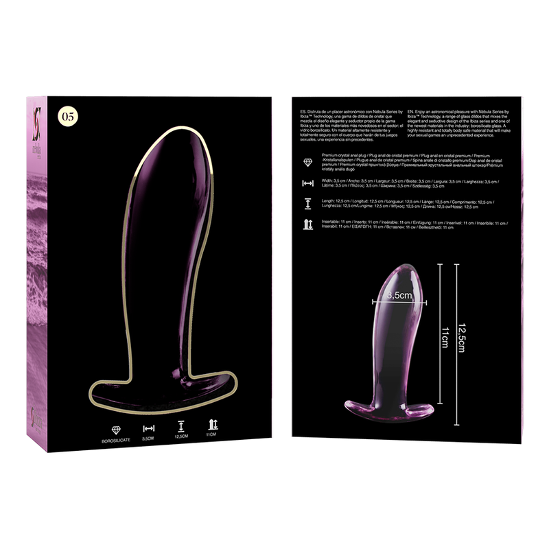 Nebula Series By Ibiza – Modell 5 Analplug Borosilikatglas Rosa…