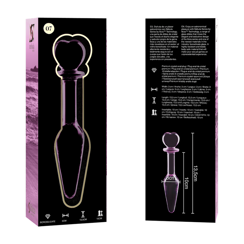 Nebula Series By Ibiza – Modell 7 Analplug Borosilikatglas Rosa…