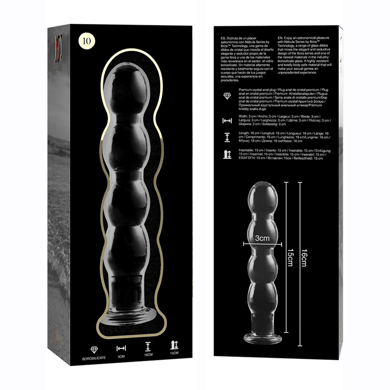 Nebula by Ibiza Modell 10 Dildo Borosilikatglas Klar 16.5 CM Ø 3.5 CM