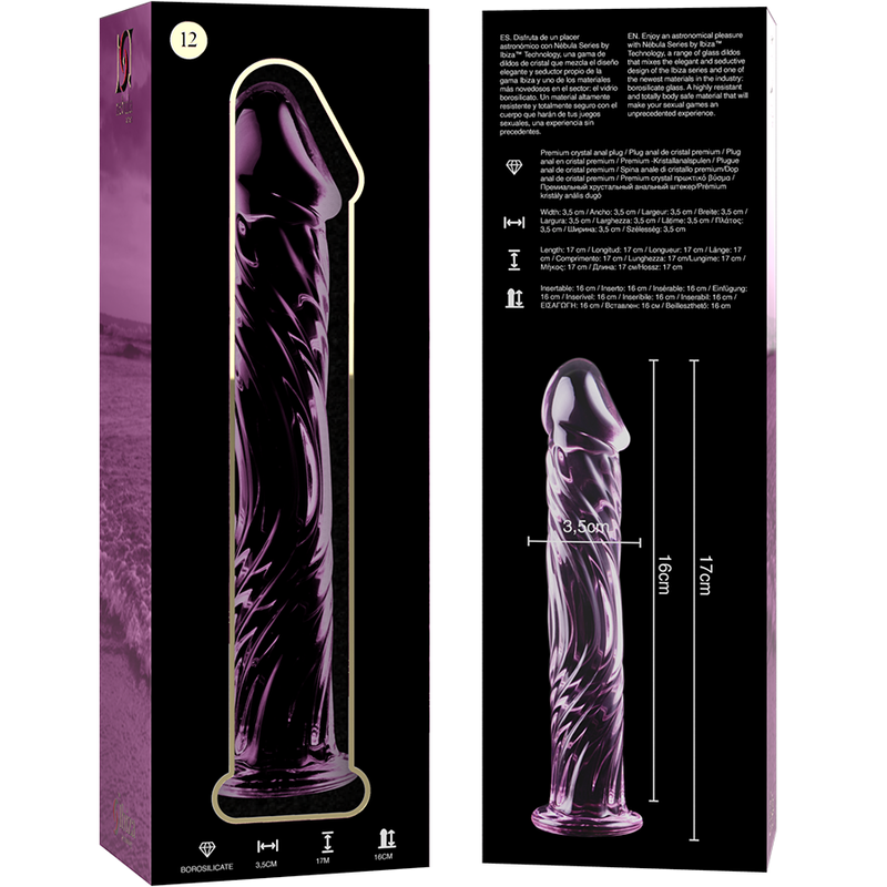 Nebula by Ibiza Modell 12 Dildo Borosilikatglas Rosa 17 CM Ø 3.5 CM