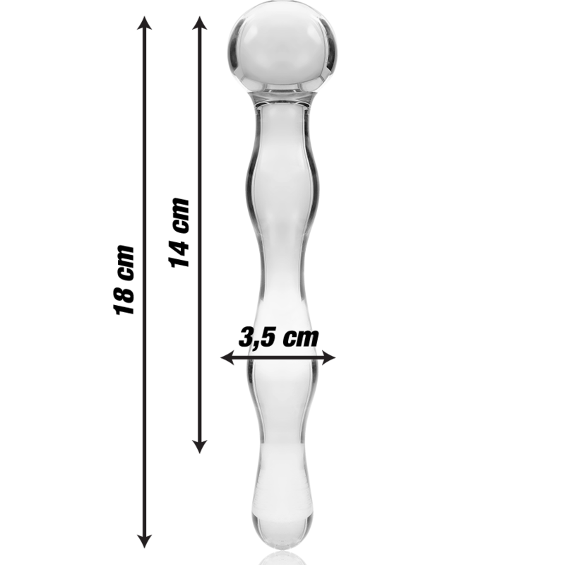 Nebula by Ibiza Modell 13 Dildo Borosilikatglas Klar 18 CM Ø 3.5 CM