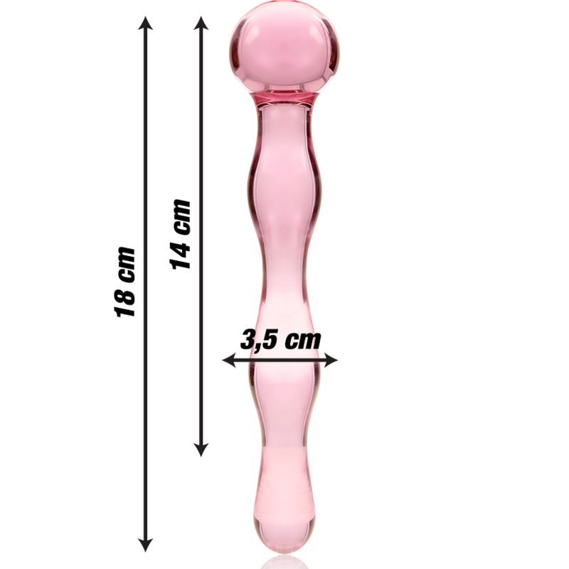 Nebula by Ibiza Modell 13 Dildo Borosilikatglas Rosa 18 CM Ø 3.5 CM