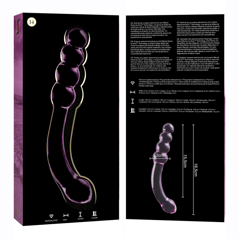 Nebula by Ibiza Modell 14 Dildo Borosilikatglas Rosa 18.5 CM Ø 3 CM