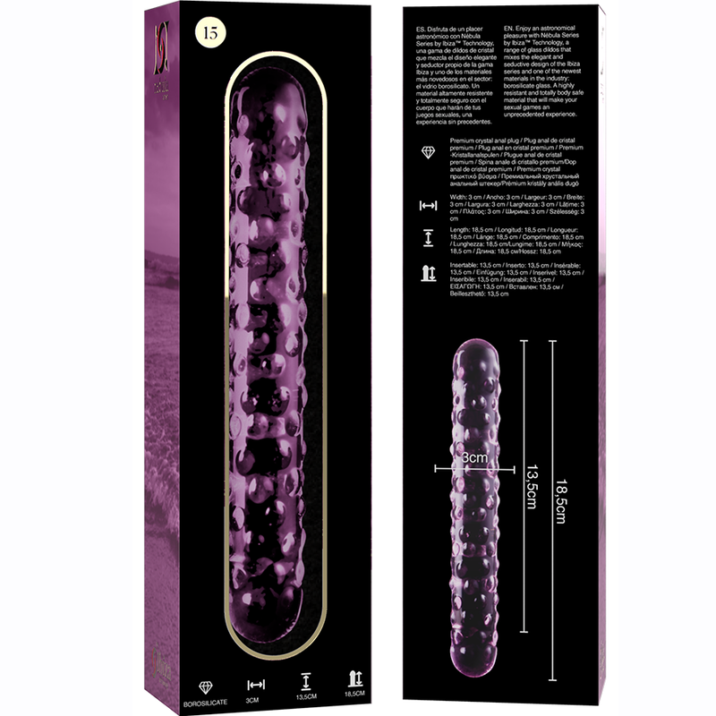 Nebula by Ibiza Modell 15 Dildo Borosilikatglas Rosa 18.5 CM Ø 3 CM
