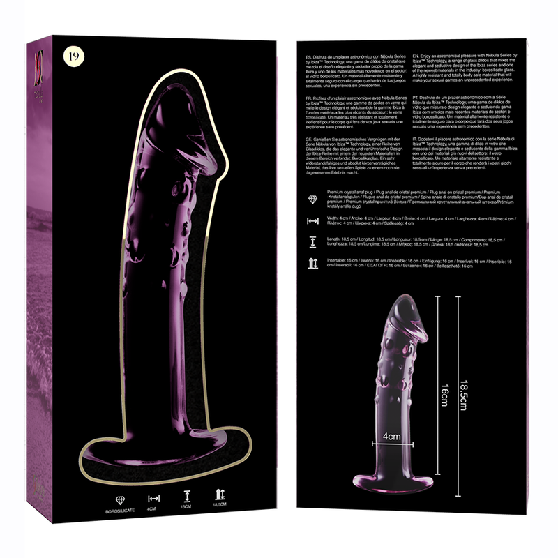 Nebula by Ibiza Modell 19 Dildo Borosilikatglas Rosa 18.5 CM Ø 4 CM