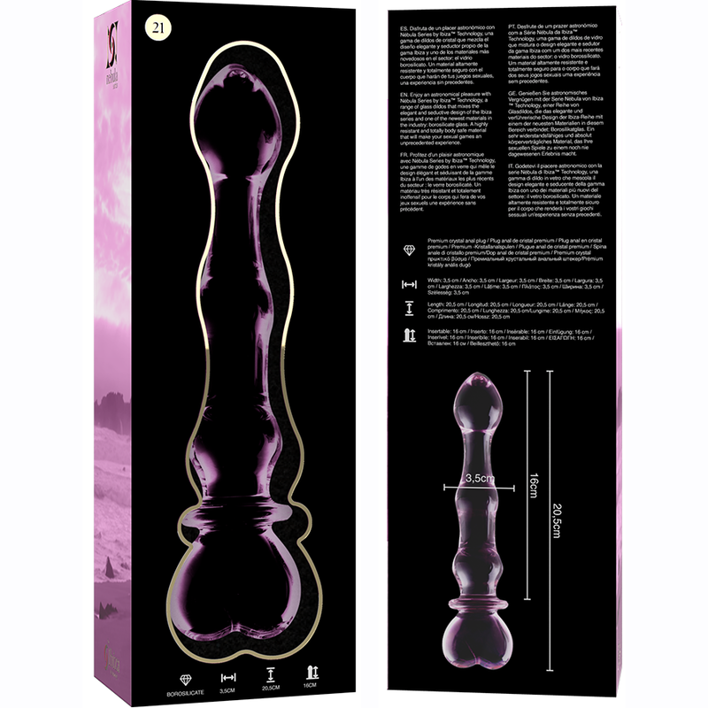 Nebula by Ibiza Modell 21 Dildo Borosilikatglas Rosa 20.5 CM Ø 3.5 CM