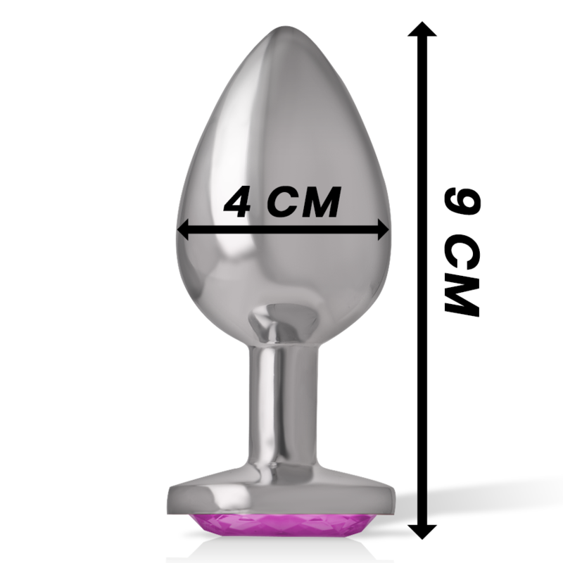 Intense Aluminium-Analplug mit rosa Kristall – Größe L