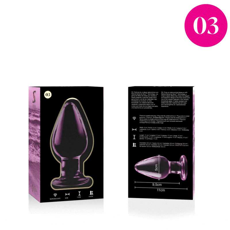 Nebula Series By Ibiza – Modell 3 Analplug Borosilikatglas Rosa 11…