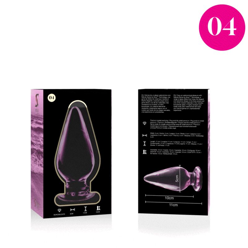 Nebula Series By Ibiza – Modell 4 Analplug Borosilikatglas Rosa 11…