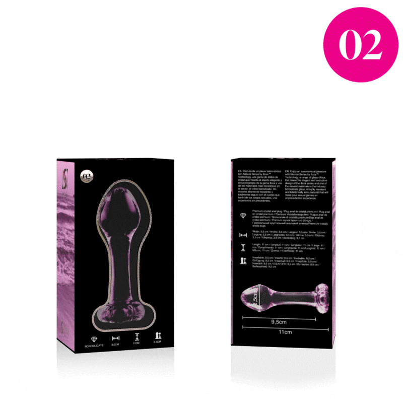 Nebula Series By Ibiza – Modell 2 Analplug Borosilikatglas Rosa 11…