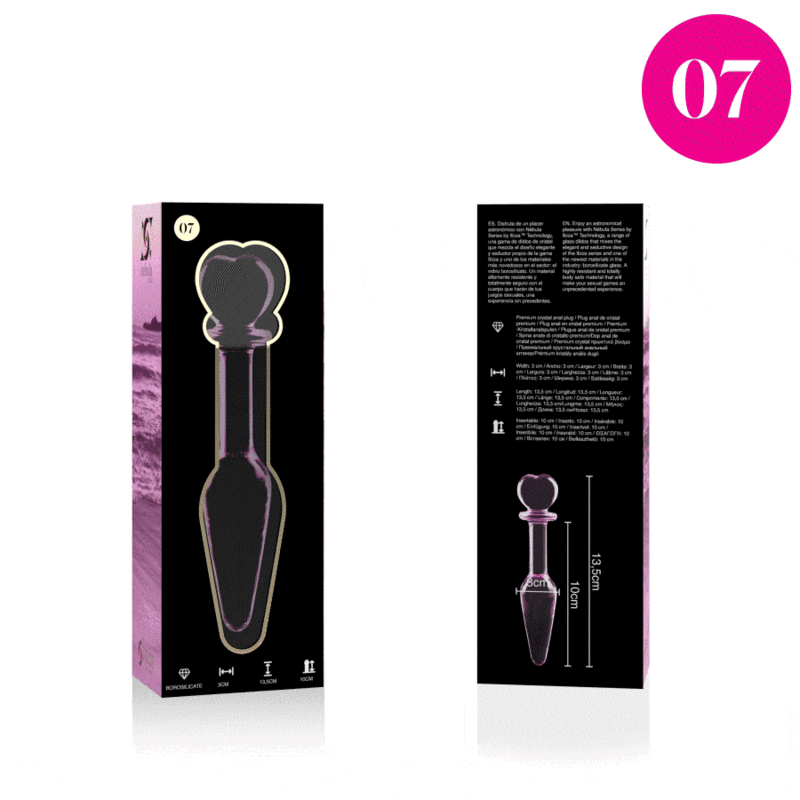 Nebula Series By Ibiza – Modell 7 Analplug Borosilikatglas Rosa…