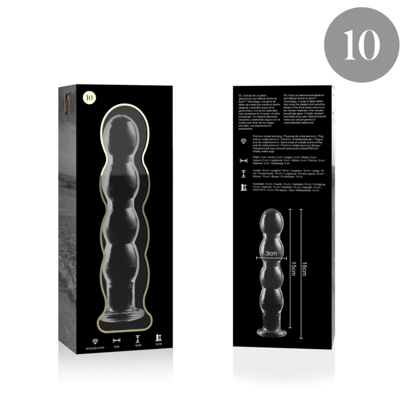 Nebula by Ibiza Modell 10 Dildo Borosilikatglas Klar 16.5 CM Ø 3.5 CM
