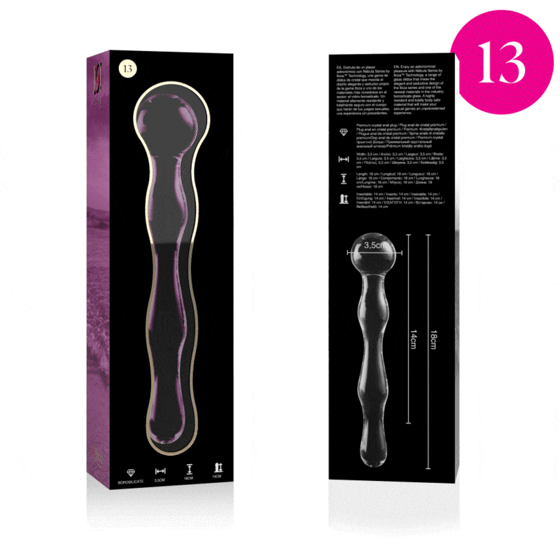 Nebula by Ibiza Modell 13 Dildo Borosilikatglas Rosa 18 CM Ø 3.5 CM