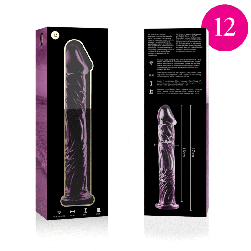 Nebula by Ibiza Modell 12 Dildo Borosilikatglas Rosa 17 CM Ø 3.5 CM