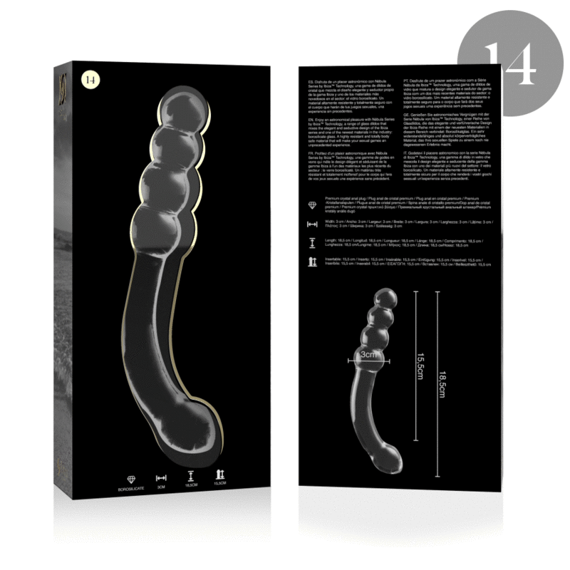 Nebula by Ibiza Modell 14 Dildo Borosilikatglas Klar 18.5 CM Ø 3 CM