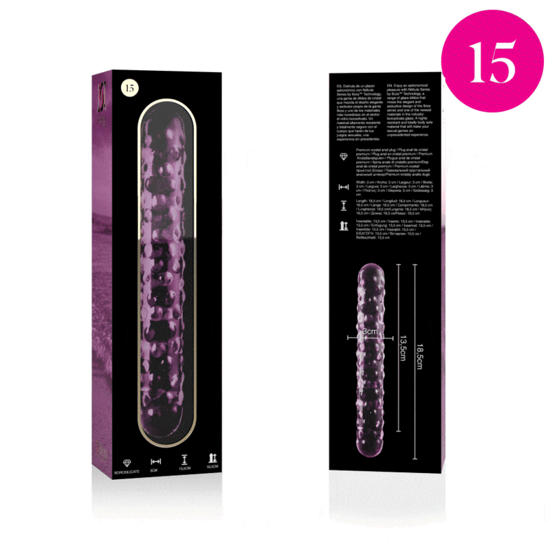 Nebula by Ibiza Modell 15 Dildo Borosilikatglas Rosa 18.5 CM Ø 3 CM