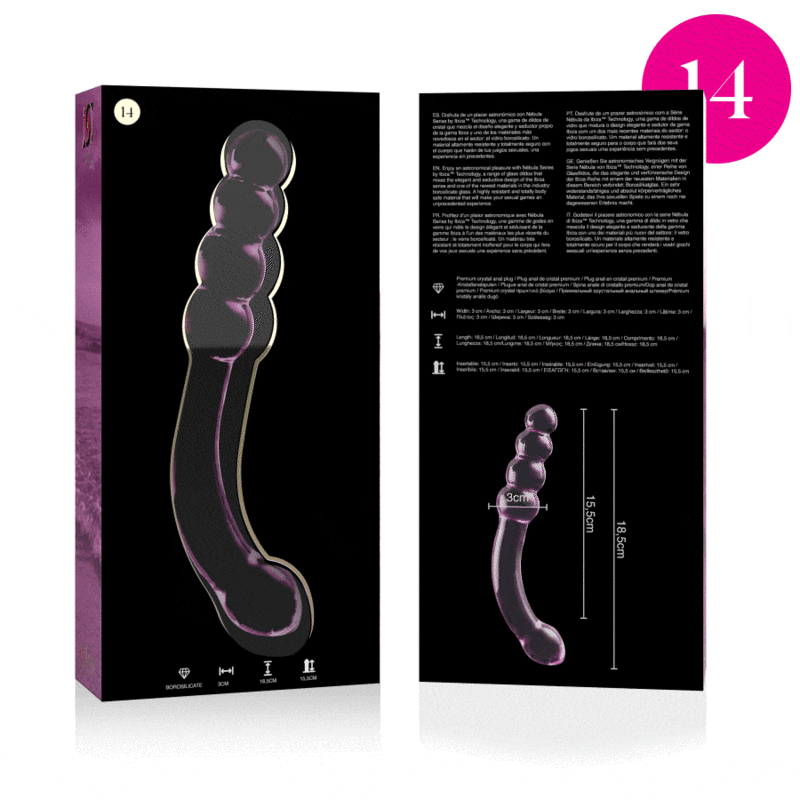 Nebula by Ibiza Modell 14 Dildo Borosilikatglas Rosa 18.5 CM Ø 3 CM