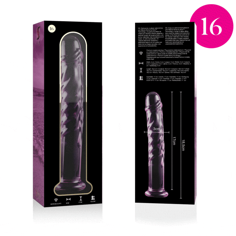 Nebula by Ibiza Modell 16 Dildo Borosilikatglas Rosa 18.5 CM Ø 3 CM