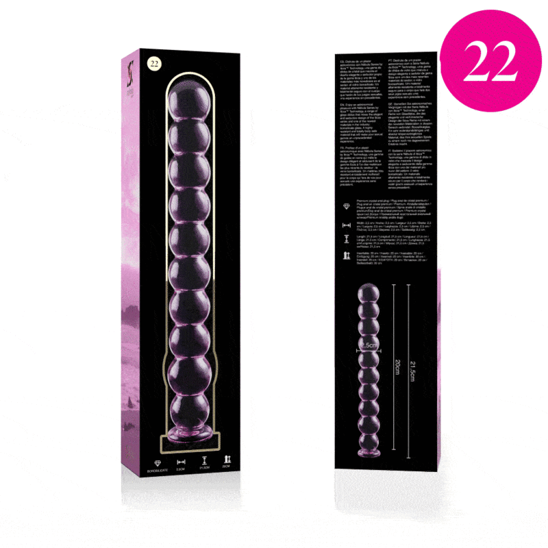 Nebula by Ibiza Modell 22 Dildo Borosilikatglas Rosa 21.5 CM Ø 2.5 CM