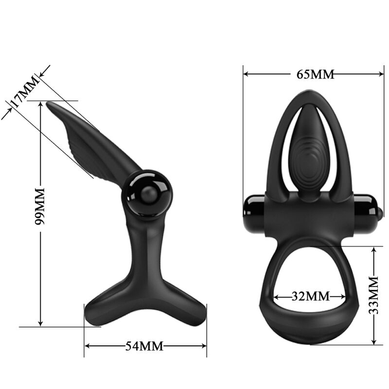 Pretty Love – Vibrationsring 10 Vibrationen Schwarzes Silikon