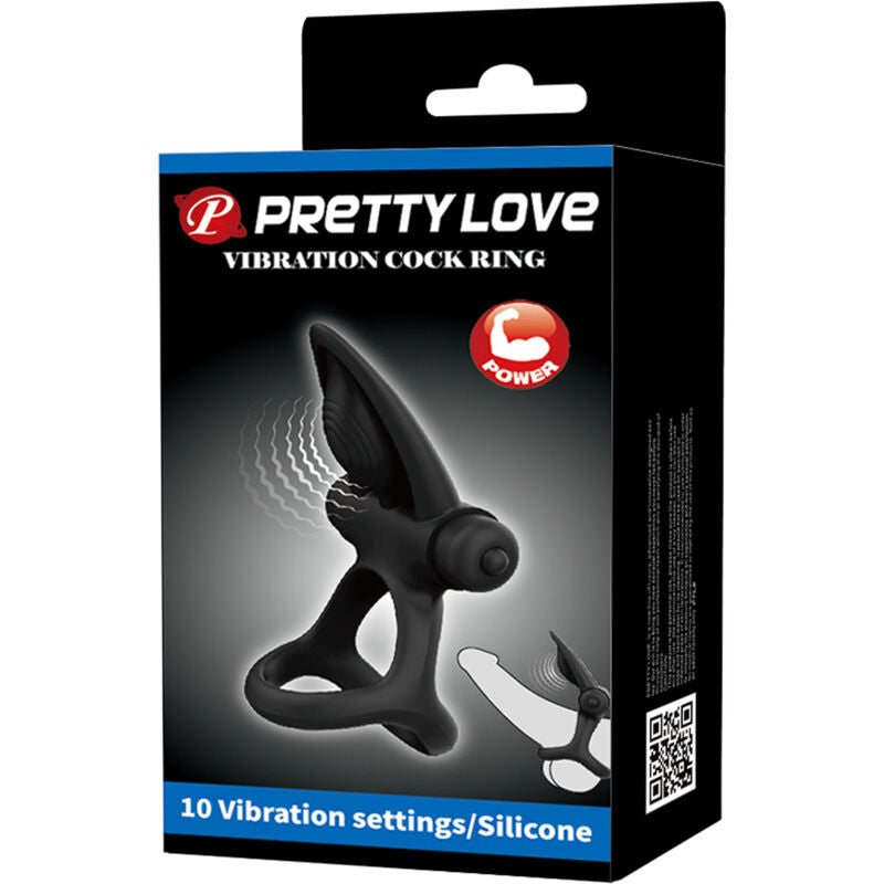 Pretty Love – Vibrationsring 10 Vibrationen Schwarzes Silikon