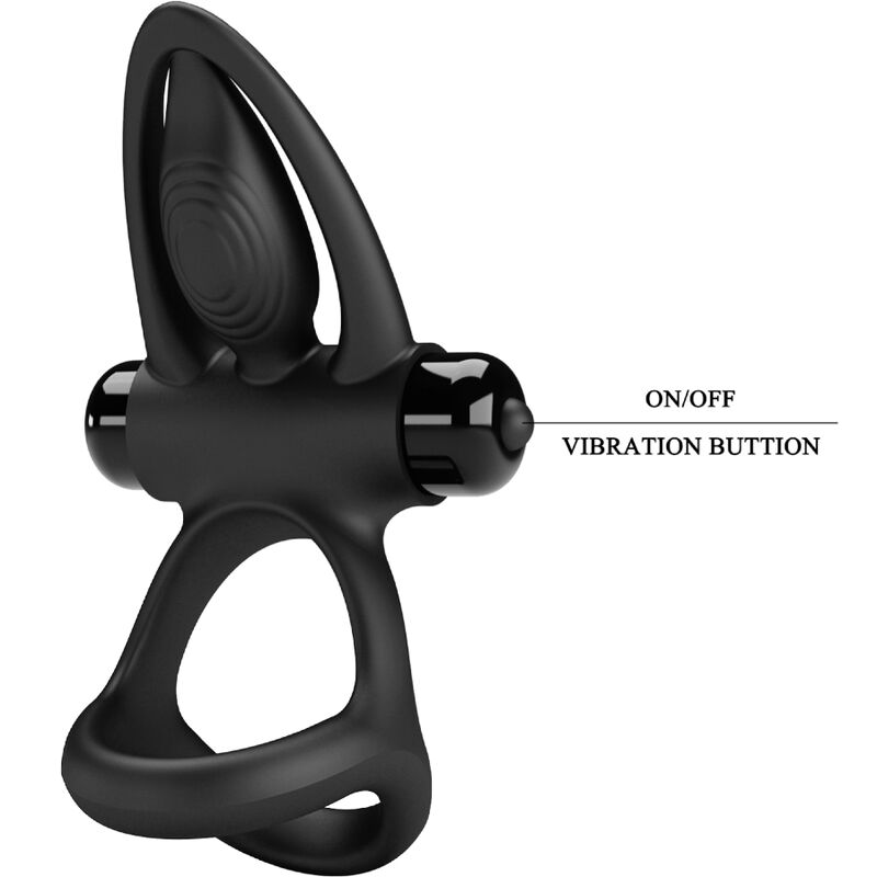 Pretty Love – Vibrationsring 10 Vibrationen Schwarzes Silikon