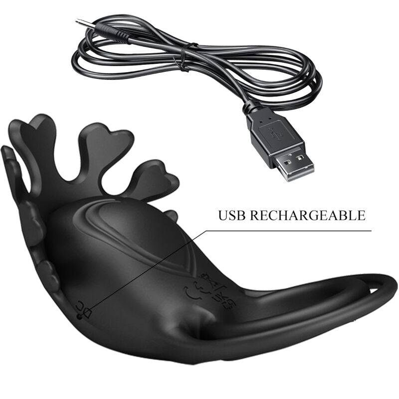 Pretty Love – Ruben Vibratorring 7 Vibrationen Schwarzes Silikon