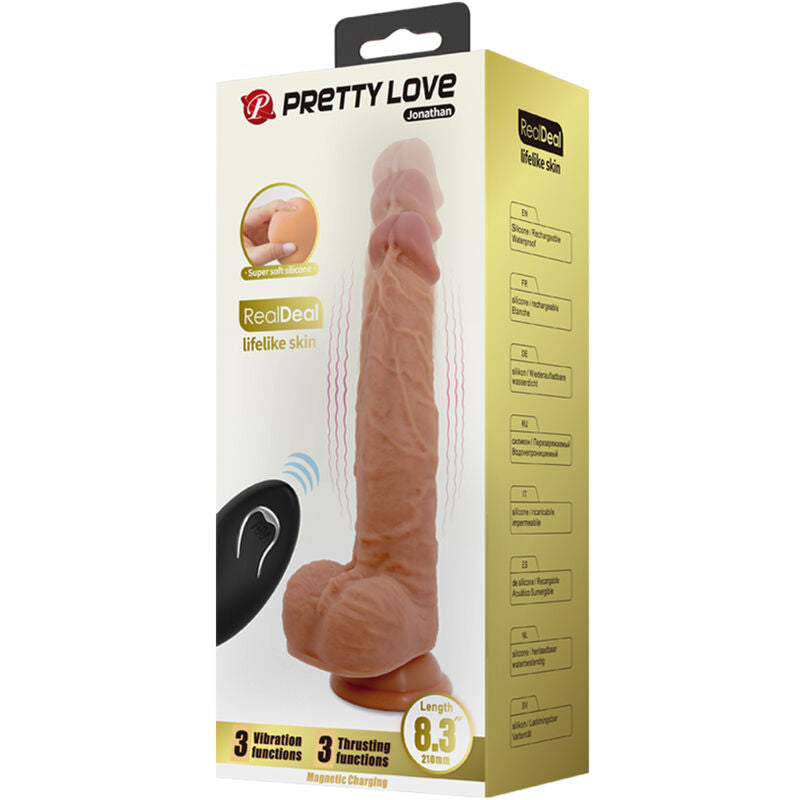 Pretty Love – Jonathan Silikondildo 3 Vibrationen + 3…