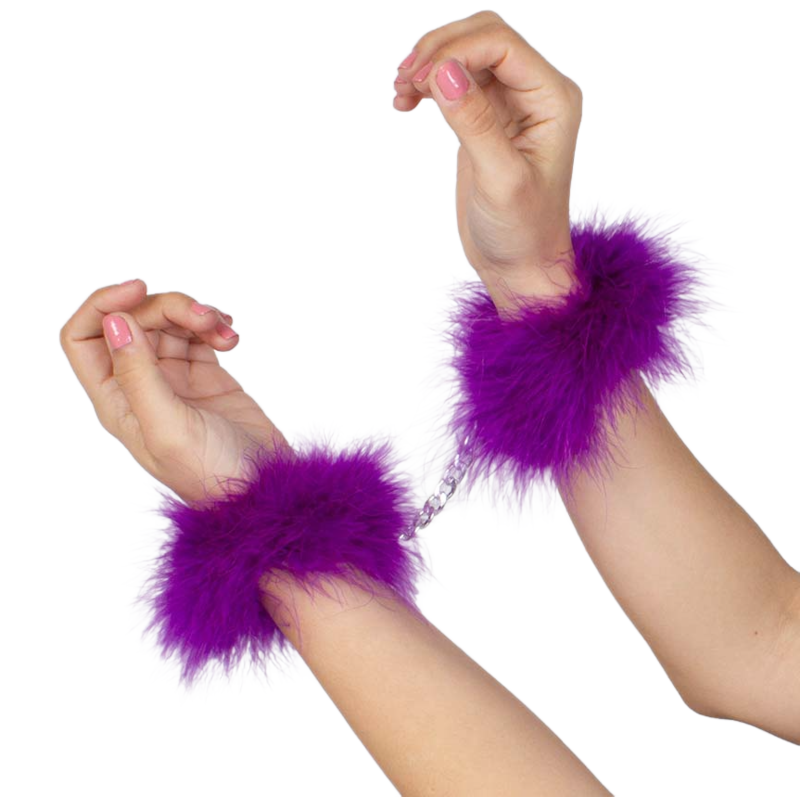 Secretplay 100% Fetish Lila Marabou-Handschellen