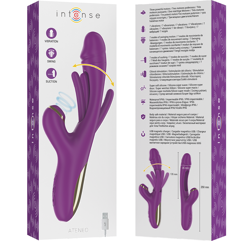 Intense – Ateneo Wiederaufladbarer Multifunktionsvibrator 7…