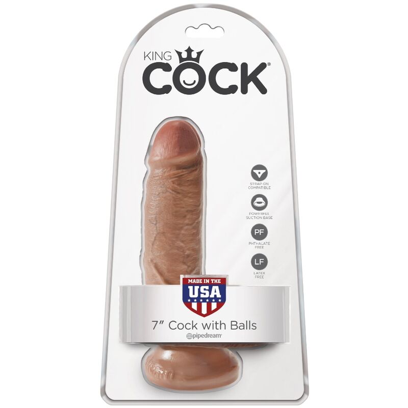 King Cock – Realistischer Penis mit Kugeln 13.2 cm Karamell