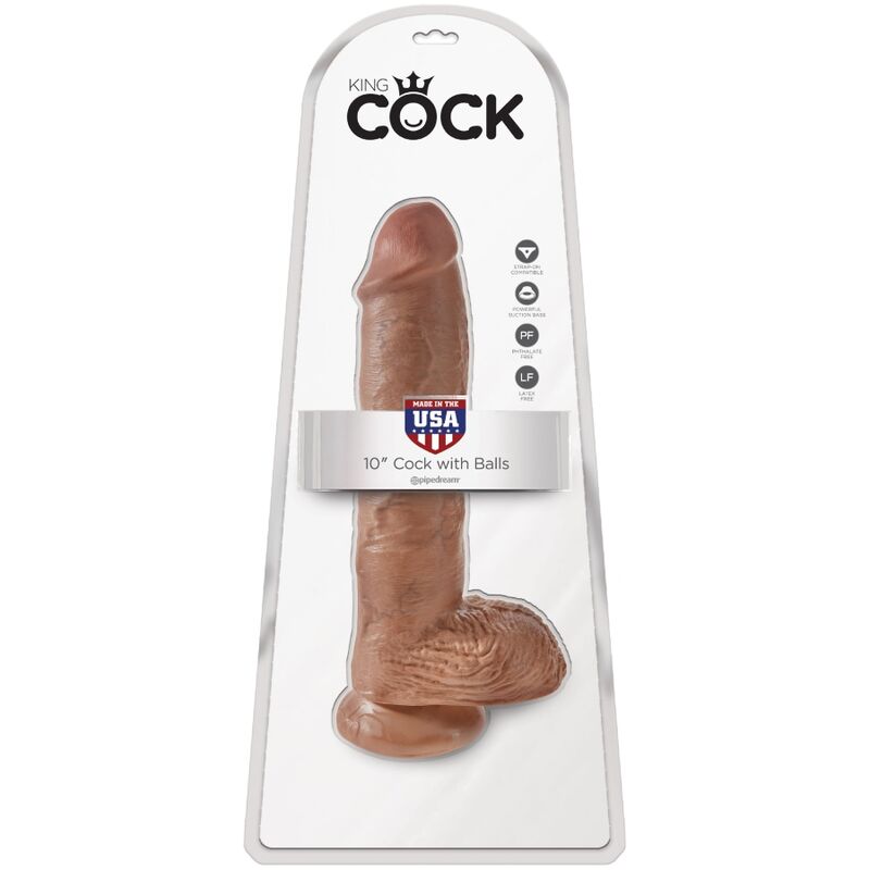 King Cock – Realistischer Penis mit Kugeln 19.8 cm Karamell