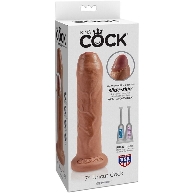 King Cock – Ungeschnittener Realistischer Penis 17.8 cm Karamell