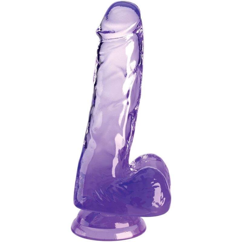 King Cock – Clear Realistischer Penis mit Kugeln 13.5 cm Lila