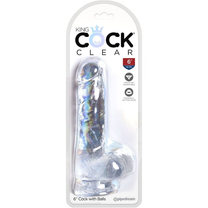 King Cock – Clear Realistischer Penis mit Eieren 13.5 cm Transparent