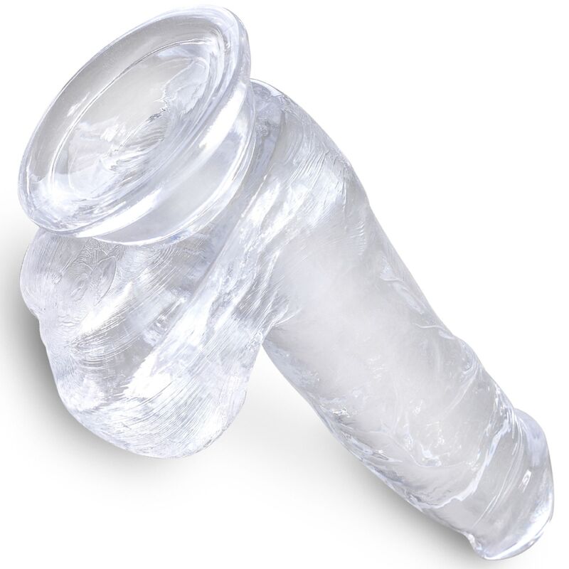 King Cock – Clear Realistischer Penis mit Eieren 13.5 cm Transparent
