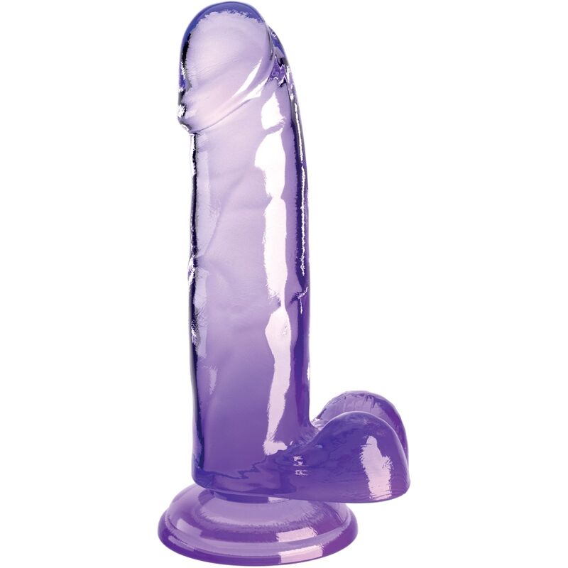 King Cock – Clear Realistischer Penis mit Kugeln 15.2 cm Lila