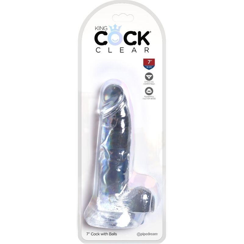 King Cock – Clear Realistischer Penis mit Eieren 15.2 cm Transparent
