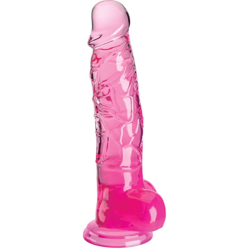 King Cock – Clear Realistischer Penis mit Kugeln 16.5 cm Rosa