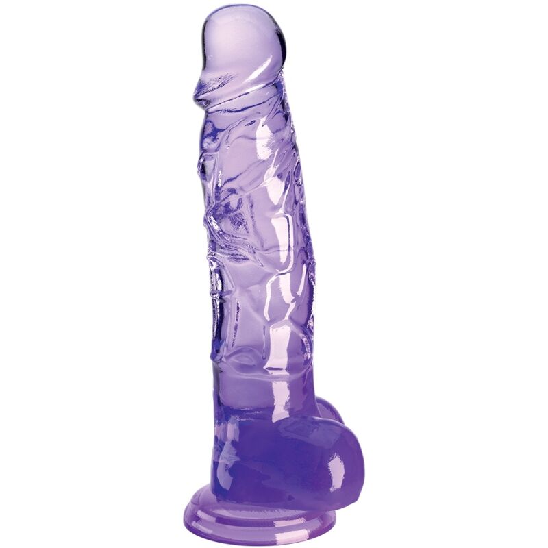 King Cock – Clear Realistischer Penis mit Kugeln 16.5 cm Lila