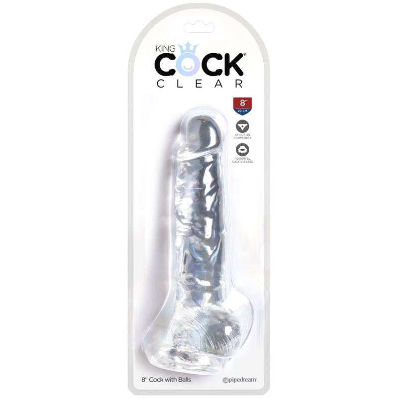 King Cock – Clear Realistischer Penis mit Eieren 16.5 cm Transparent