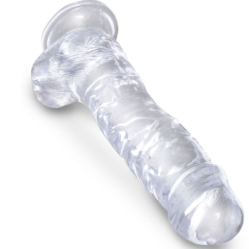 King Cock – Clear Realistischer Penis mit Eieren 16.5 cm Transparent