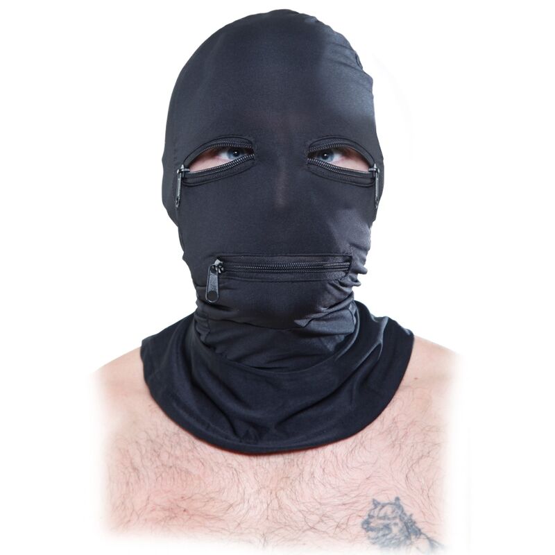 Fetish Fantasy Kapuze mit Reissverschlüssen Schwarz