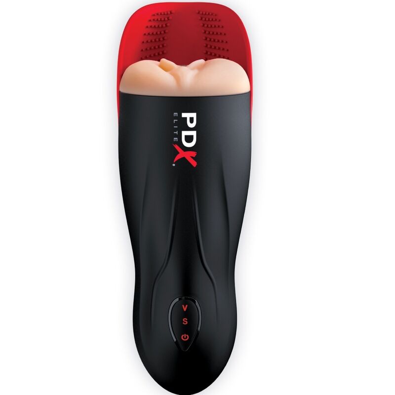PDX Elite Stroker Fuck-o-matic Vagina Doppelvibration, Penis & Hoden