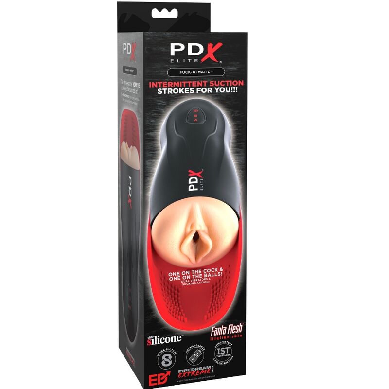 PDX Elite Stroker Fuck-o-matic Vagina Doppelvibration, Penis & Hoden